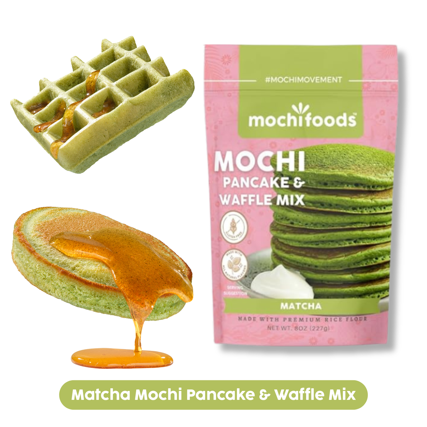 Mezcla para panqueques Mochi sin gluten, plátano y macadamia