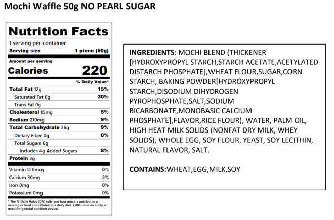 Ready-to-Eat Mochi Waffle